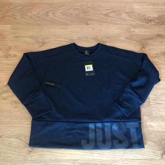 ~SOLD~ Nike JDI Quilted Crew, Obsidian/Grey, Sz S - Picture 1 of 8